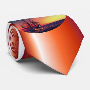 Segelschiff in den Sunset Krawatte