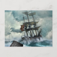 Segelschiff in Storm Illustration