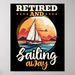 Segelschiff Kapitän Remüde und Sailin Poster