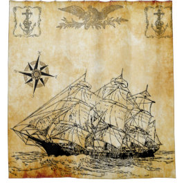 Segelschiff mit Adler Duschvorhang