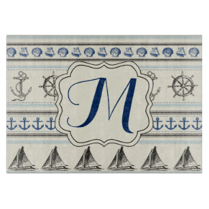 Segelschiff Nautical Rope Glass Cutting Board Schneidebrett