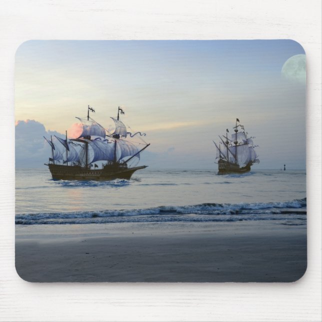 Segelschiff Pirate Sailboat Sea Mousepad (Vorne)