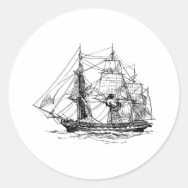Segelschiff  runder aufkleber