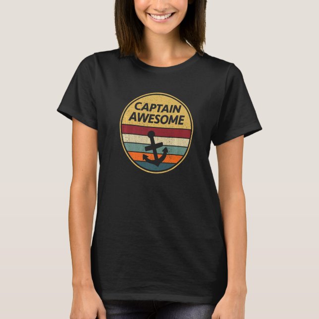 Segelschiff Sailboat Kapitän Awes T-Shirt (Vorderseite)