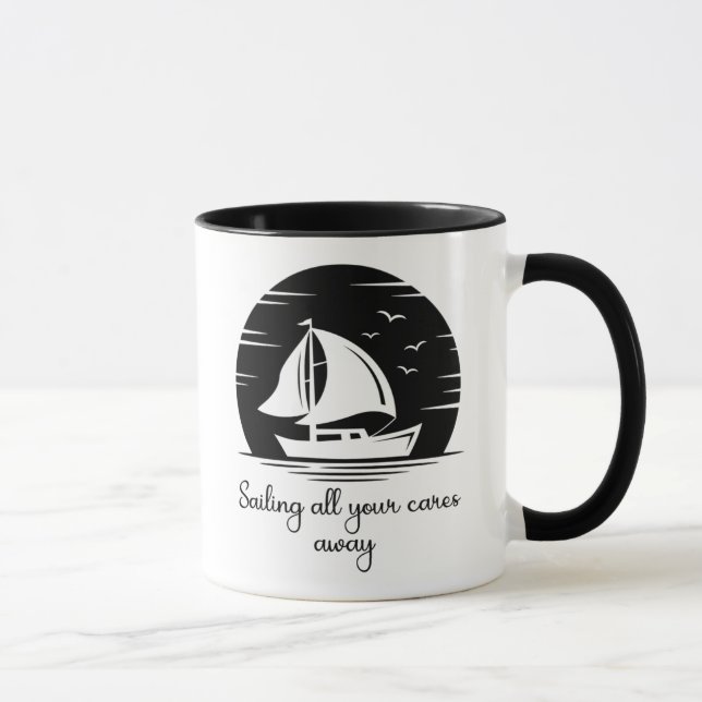 Segelschiff Sailboat Yacht Inspiration Zitat Tasse (Rechts)
