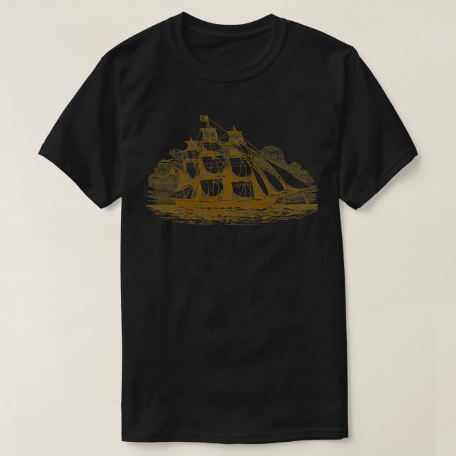 Segelschiff, Sepia-Version T-Shirt (Design vorne)
