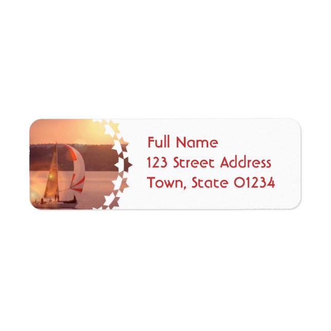 Segelschiff Spinnaker Sailboat Rücksendeadressen-A (Vorne)