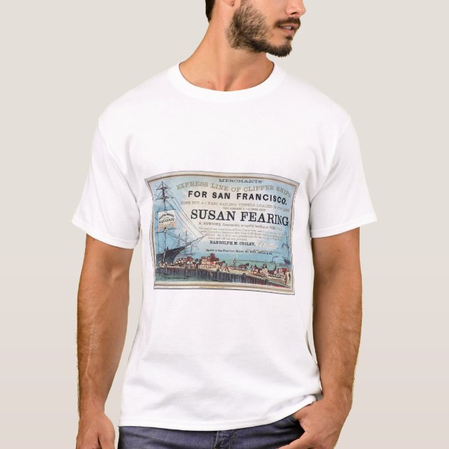 Segelschiff Susan Fearing Clipper 1900 T-Shirt (Vorderseite)