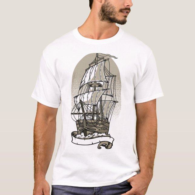 Segelschiff T-Shirt (Vorderseite)