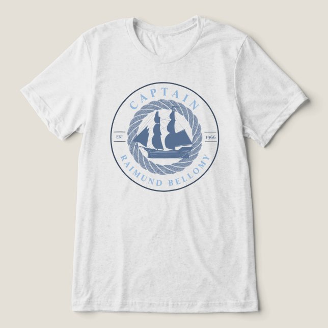 Segelschiff Tri-Blend Shirt (Design Vorderseite)