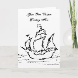 Segelschiff und benutzerdefinierter Text in Schwar Karte