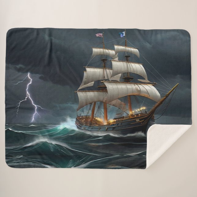 Segelschiff und Blitzkunst Sherpadecke (Vorderseite (Horizontal))
