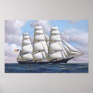 Segelschiff Vintage Poster