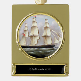 Segelschiff Woolloomooloo 1850 Banner-Ornament Gold