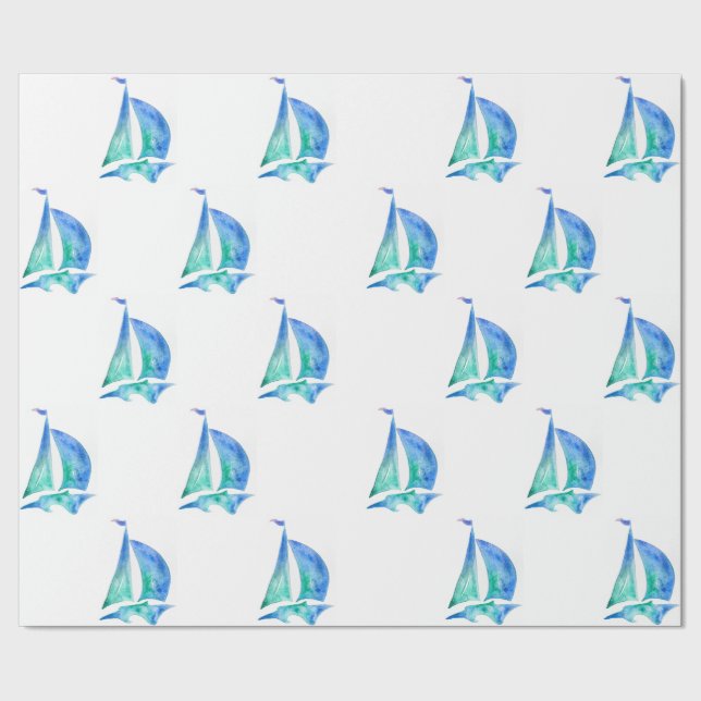 Segelschiff Wrapping Paper Art Geschenkpapier (Saum)