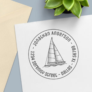 Segelschiff Yacht Runde Adresse Permastempel