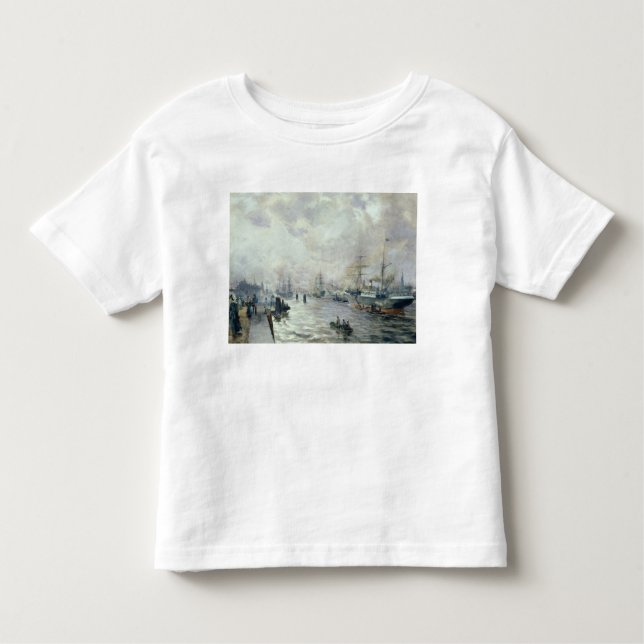 Segelschiffe im Hafen von Hamburg, 1889 Kleinkind T-shirt (Vorderseite)