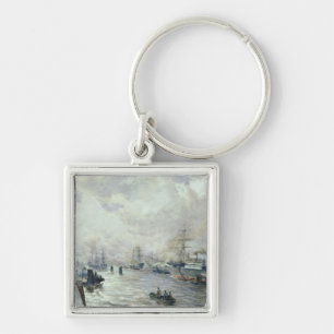 Segelschiffe im Hafen von Hamburg, 1889 Schlüsselanhänger