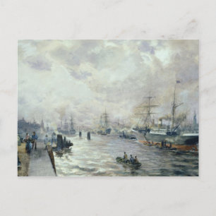Segelschiffe im Hamburger Hafen, 1889 Postkarte