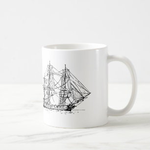 Segelschiffe und Seeanker des Seemanns Kaffeetasse