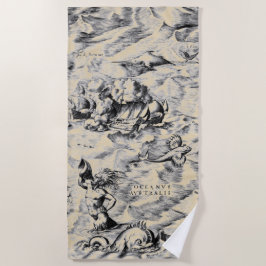 Segelschiffe und Seefahrer Australien Weltkarte Strandtuch