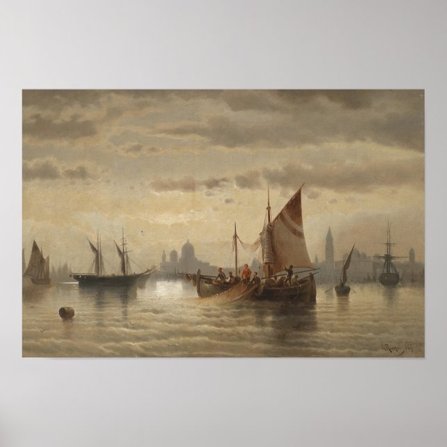 Segelschiffe Vor Venedig Poster (Vorne)