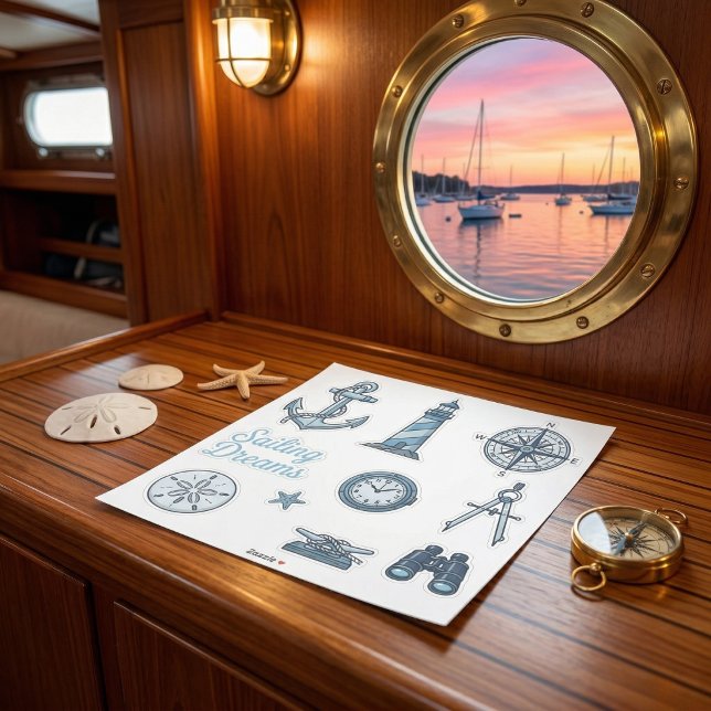 Segelschwärmerei Nautical Aufkleber Set (Knot your average sticker set.)