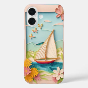 Segelskraft mit stillenden Blume iPhone 16 Hülle