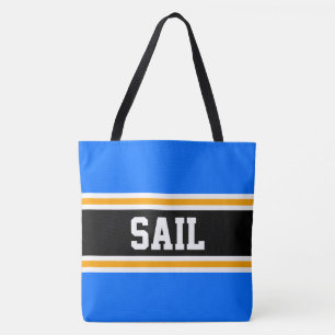 Segelspaß Sportlich Helles Blau Schwarz Orange Str