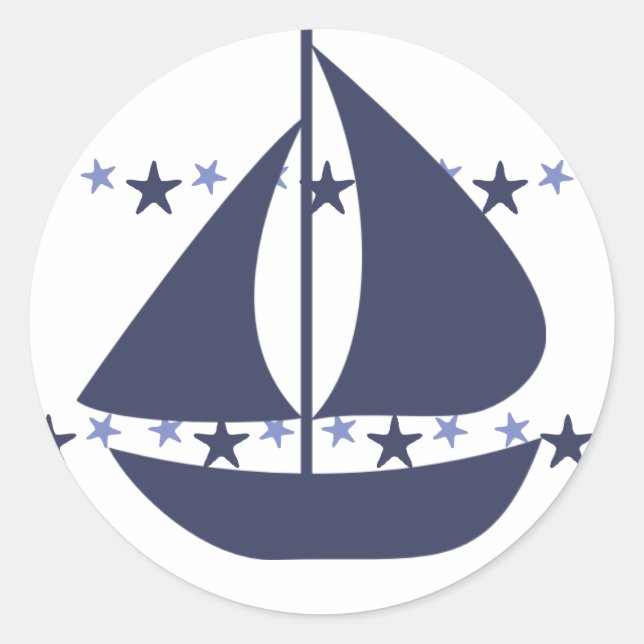 Segelstars Runder Aufkleber (Vorderseite)