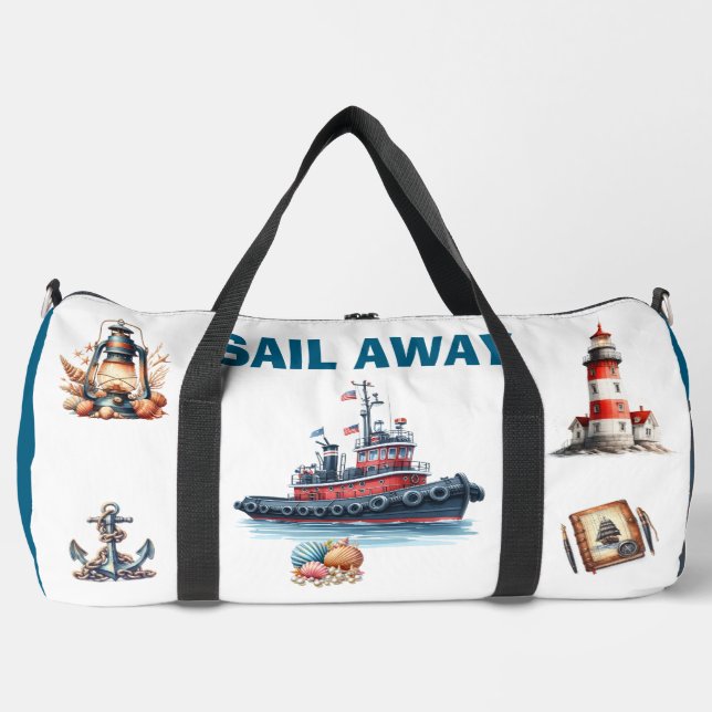 Segeltasche für Vintage Schiffe Duffle Bag (Vorderseite)