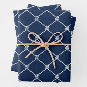 Segeltaue Nautical Küste Geschenkpapier Set