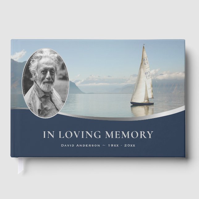 Segeltörn Foto in Love Memory Beerdigung Gästebuch (Vorderseite)