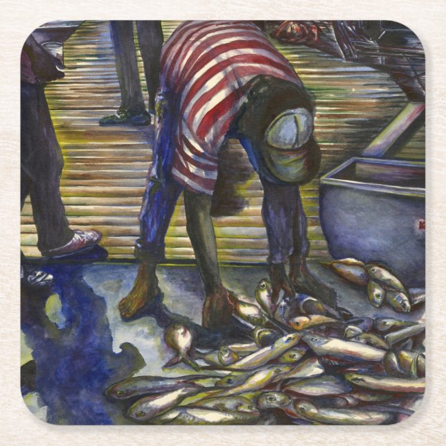 Segen am Samstag, Hafen Rechteckiger Pappuntersetzer (Vorderseite)