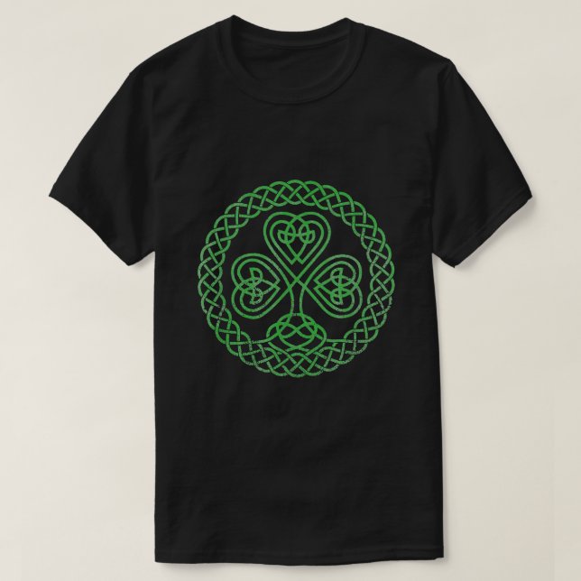 Segen Celtic Knot 4 Leaf Clover St. Patrick's T-Shirt (Design vorne)