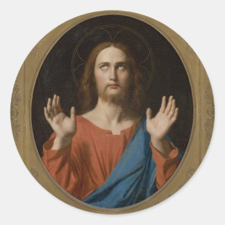 Segen Christus um 1834 Runder Aufkleber