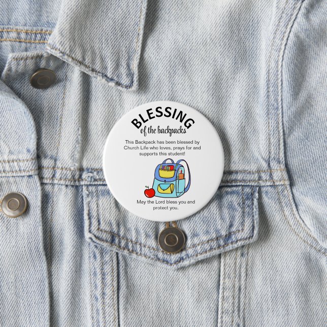 Segen der Rucksäcketanhänger Button (Beispiel)