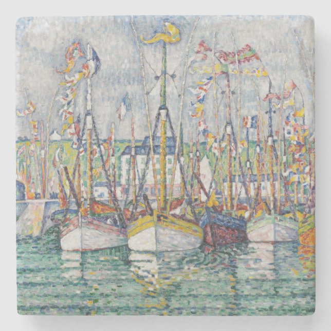 Segen der Thunfisch-Flotte bei Groix, 1923 Steinuntersetzer (Vorderseite)