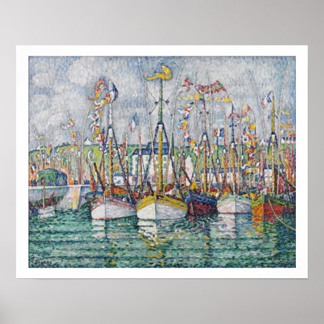 Segen der Thunfischflotte in Groix, 1923 Poster (Vorne)