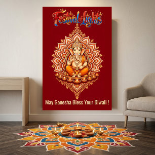 Segen des Herrn Ganesha Diwali Festival der Lichte Banner