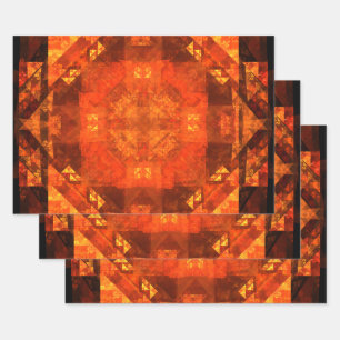 Segen Feuer Mandala Abstrakte Kunstgestaltung Geschenkpapier Set