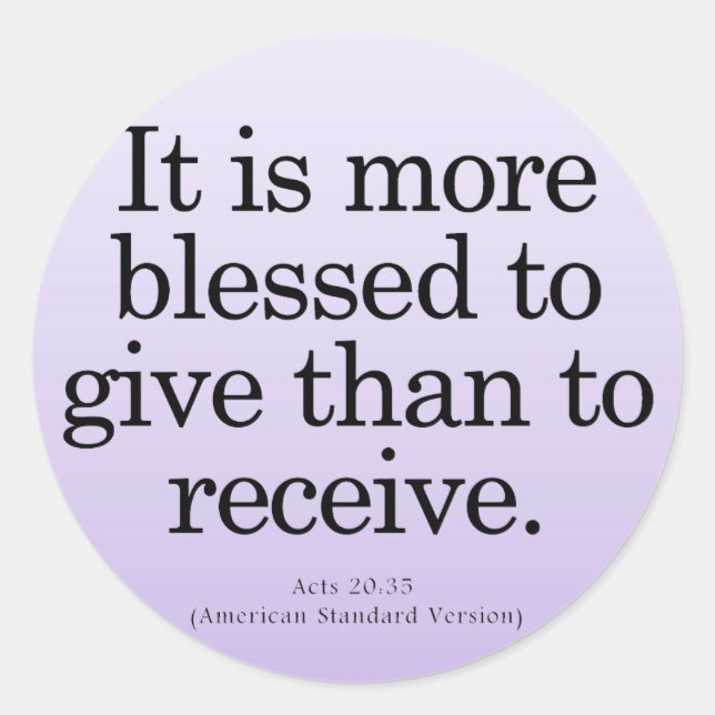 Segen, Gesetze 20-35 zu geben Runder Aufkleber (Vorderseite)