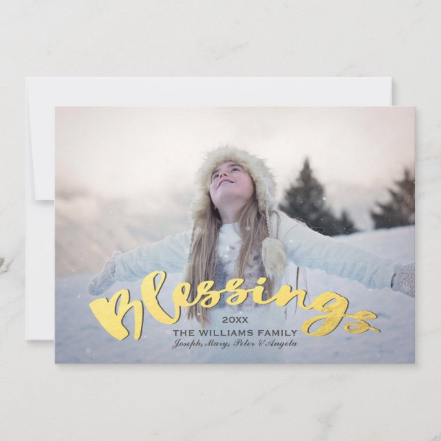 Segen Imitate Gold Script Weihnachten Weihnachten  (Vorderseite)