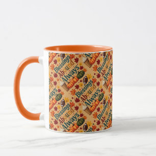Segen ist immer reichlich vorhanden Herbstdesign Tasse