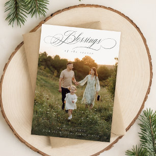 Segen Minimalistische Foto Weihnachtskarte Feiertagskarte