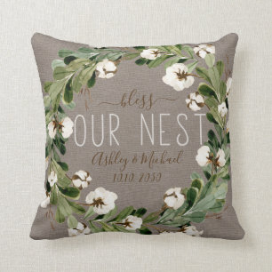 Segen Nest Cotton Wreath Foto Hochzeitssache Kissen