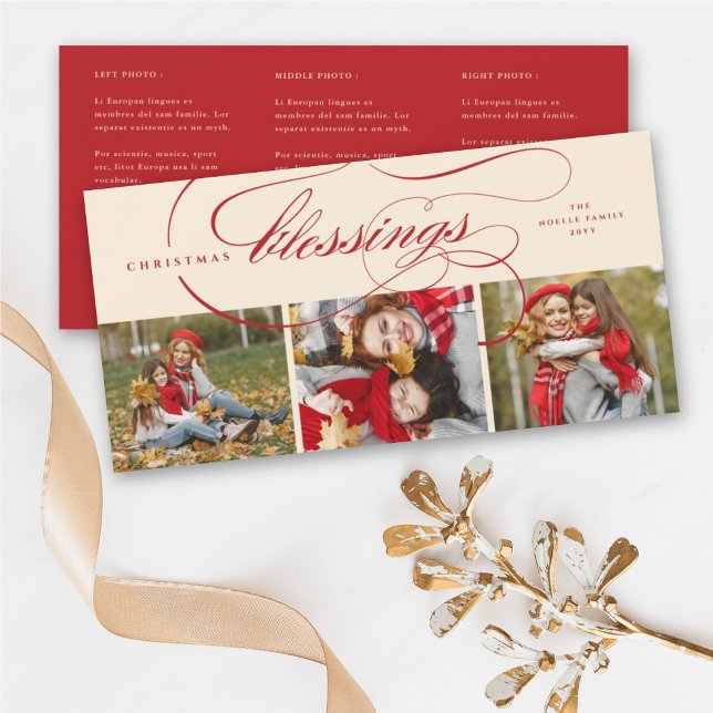 Segen Script Religiöse Weihnachten Elegantes Foto (Von Creator hochgeladen)