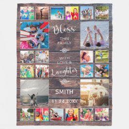 Segen Sie diese Familie mit Liebe 24 FotoCollage Fleecedecke