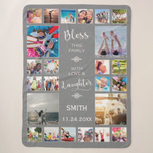 Segen Sie diese Familie mit Liebe 24 FotoCollage Sherpadecke