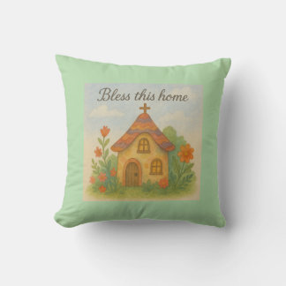 Segen Sie diese Zuhause - Whimsical Christlich Hüt Kissen